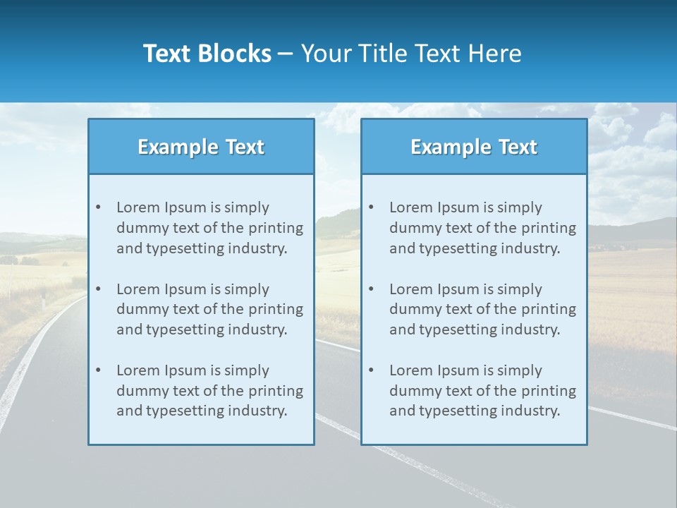 A Long Road In The Middle Of The Field PowerPoint Template