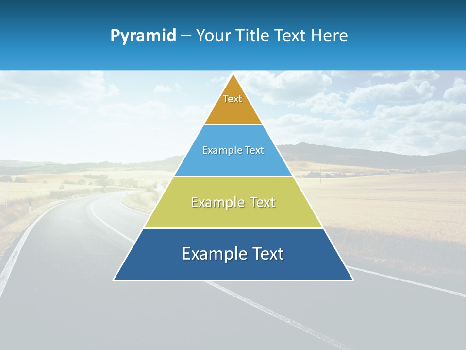 A Long Road In The Middle Of The Field PowerPoint Template