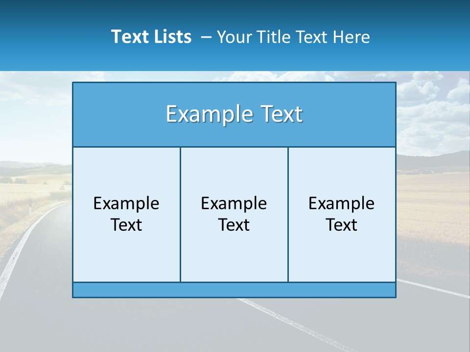 A Long Road In The Middle Of The Field PowerPoint Template