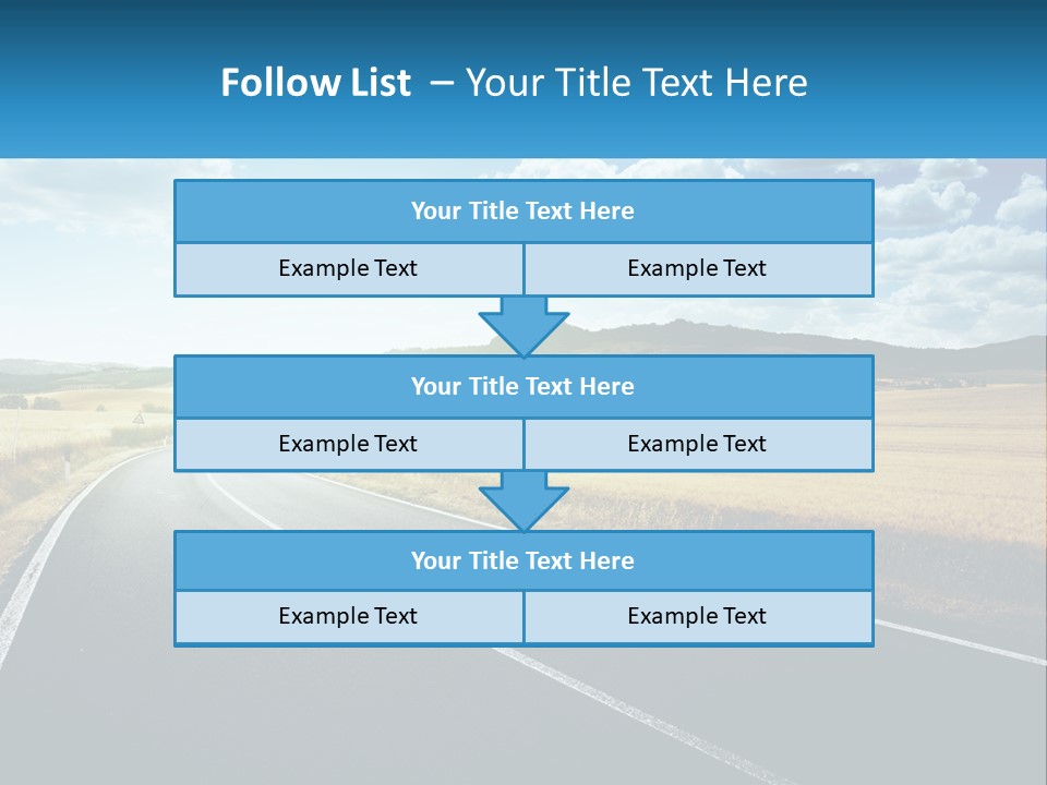A Long Road In The Middle Of The Field PowerPoint Template