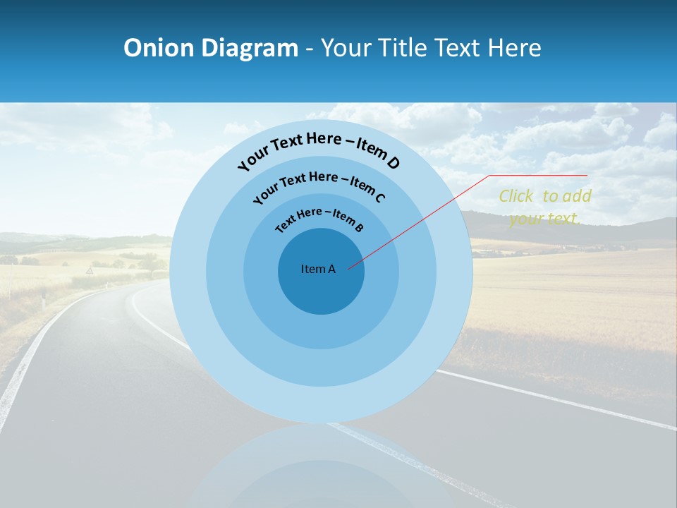 A Long Road In The Middle Of The Field PowerPoint Template