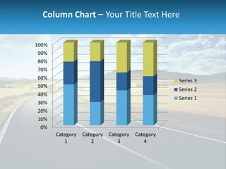 A Long Road In The Middle Of The Field PowerPoint Template
