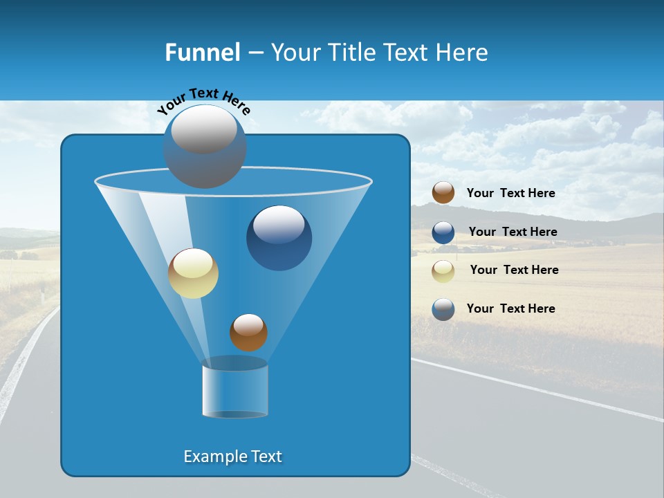 A Long Road In The Middle Of The Field PowerPoint Template