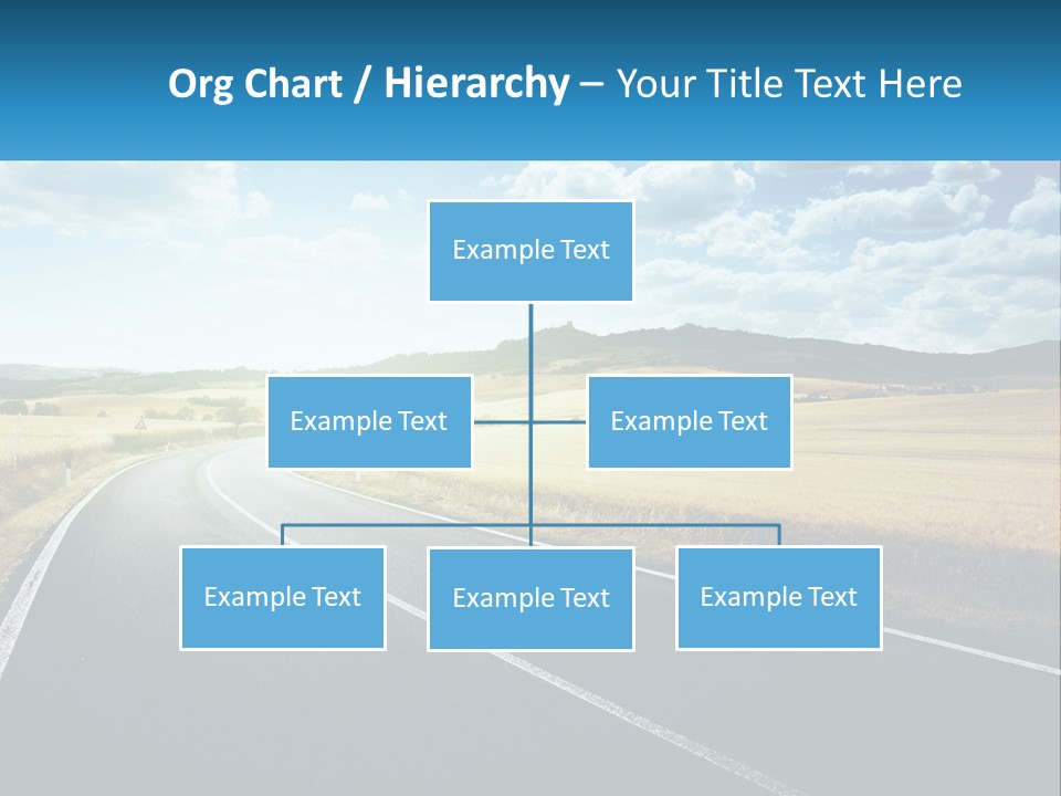 A Long Road In The Middle Of The Field PowerPoint Template