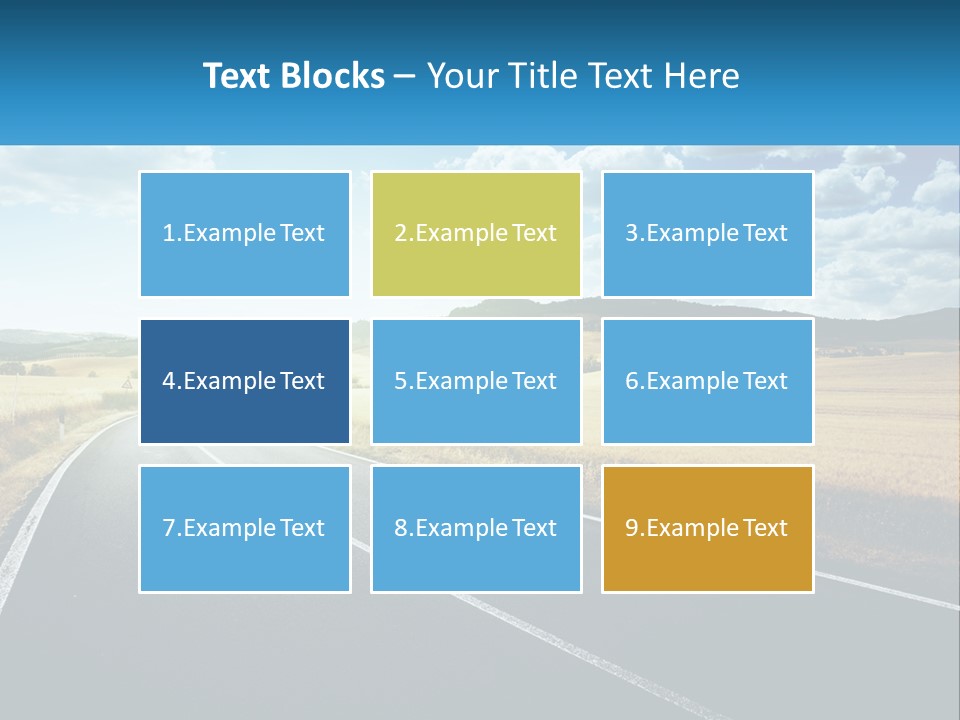 A Long Road In The Middle Of The Field PowerPoint Template