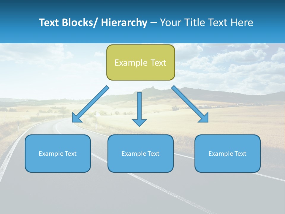 A Long Road In The Middle Of The Field PowerPoint Template