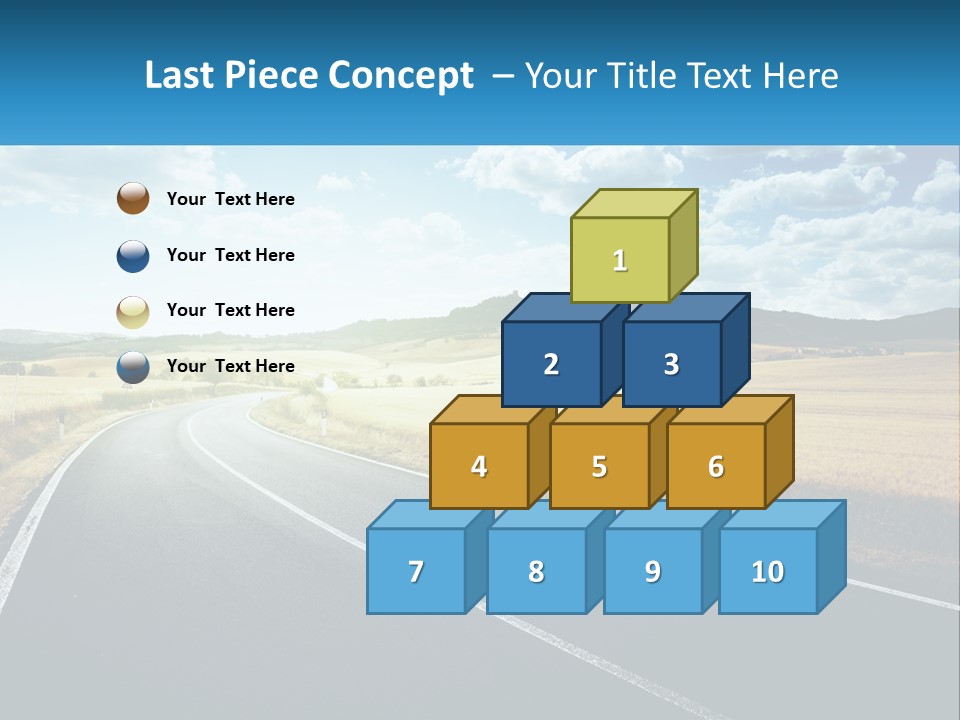 A Long Road In The Middle Of The Field PowerPoint Template