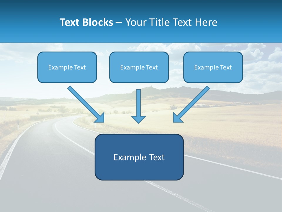 A Long Road In The Middle Of The Field PowerPoint Template