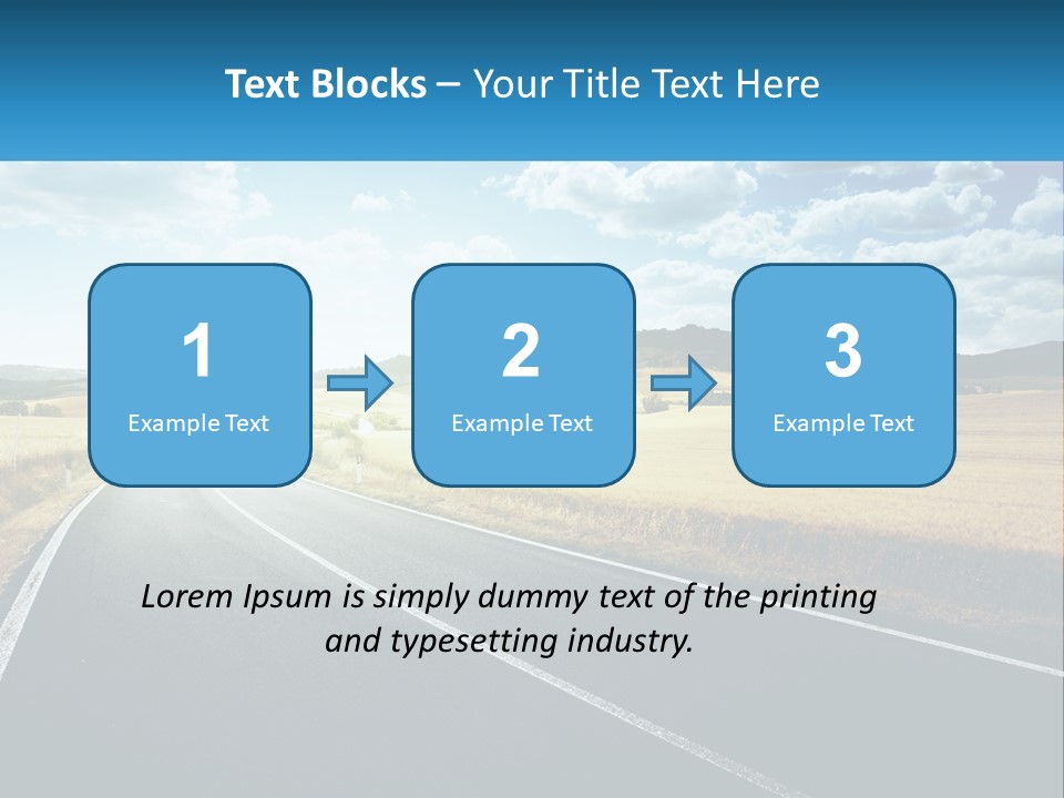A Long Road In The Middle Of The Field PowerPoint Template