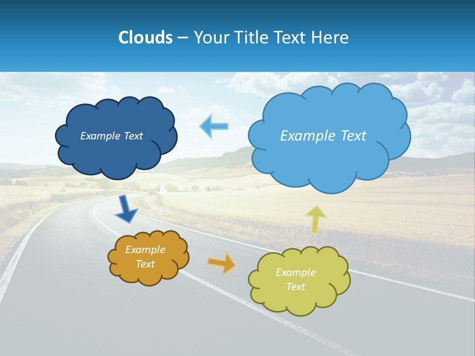 A Long Road In The Middle Of The Field PowerPoint Template