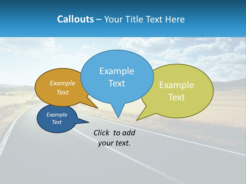 A Long Road In The Middle Of The Field PowerPoint Template