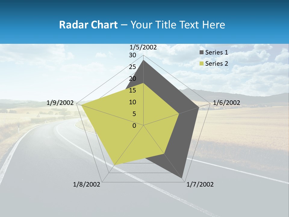 A Long Road In The Middle Of The Field PowerPoint Template