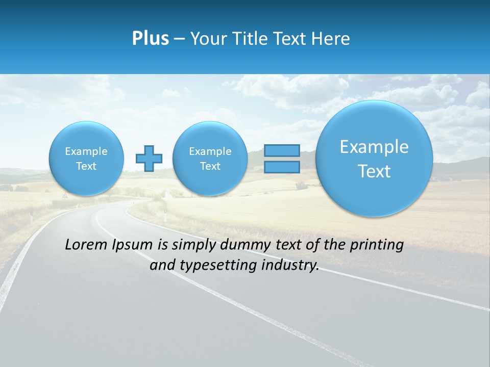 A Long Road In The Middle Of The Field PowerPoint Template