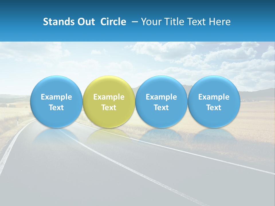 A Long Road In The Middle Of The Field PowerPoint Template