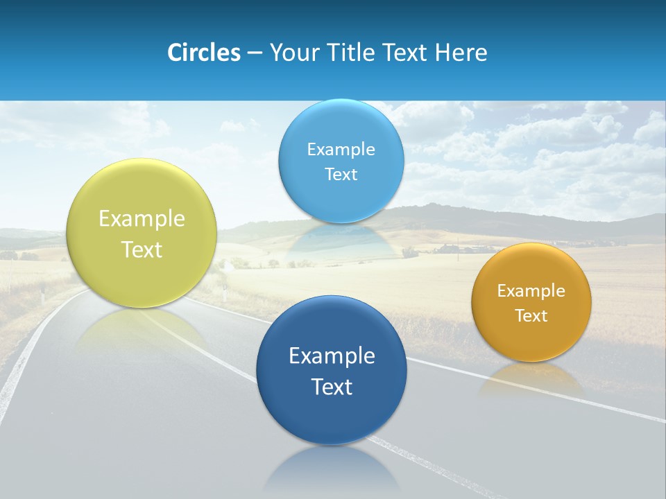A Long Road In The Middle Of The Field PowerPoint Template