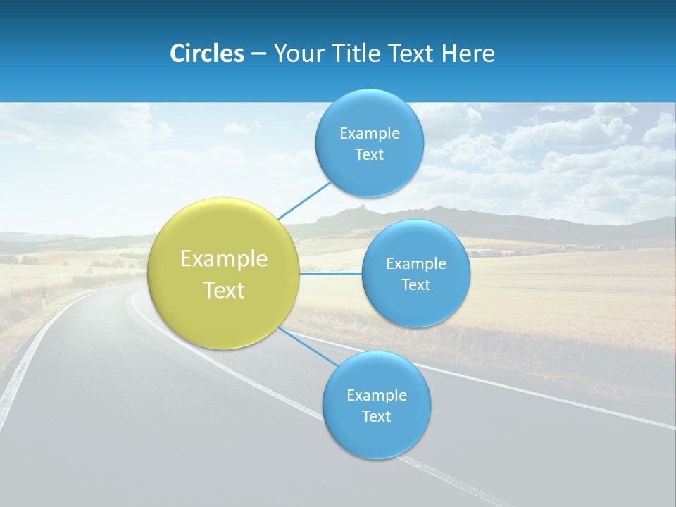 A Long Road In The Middle Of The Field PowerPoint Template