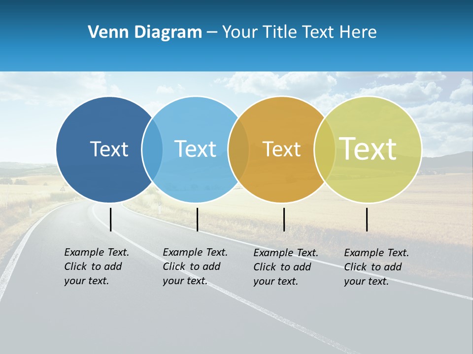 A Long Road In The Middle Of The Field PowerPoint Template