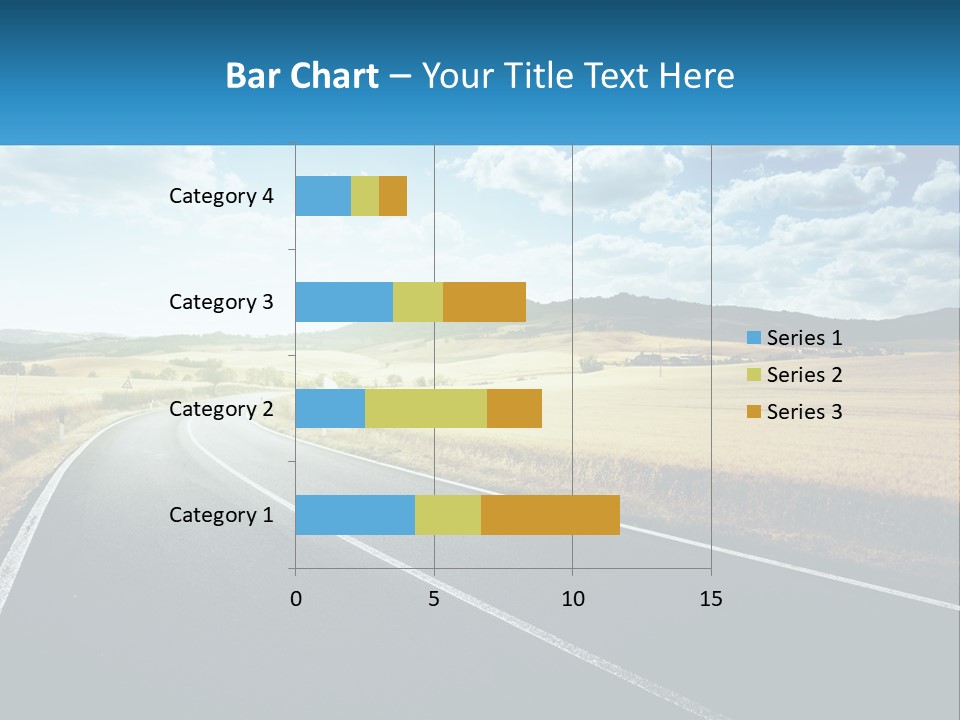 A Long Road In The Middle Of The Field PowerPoint Template