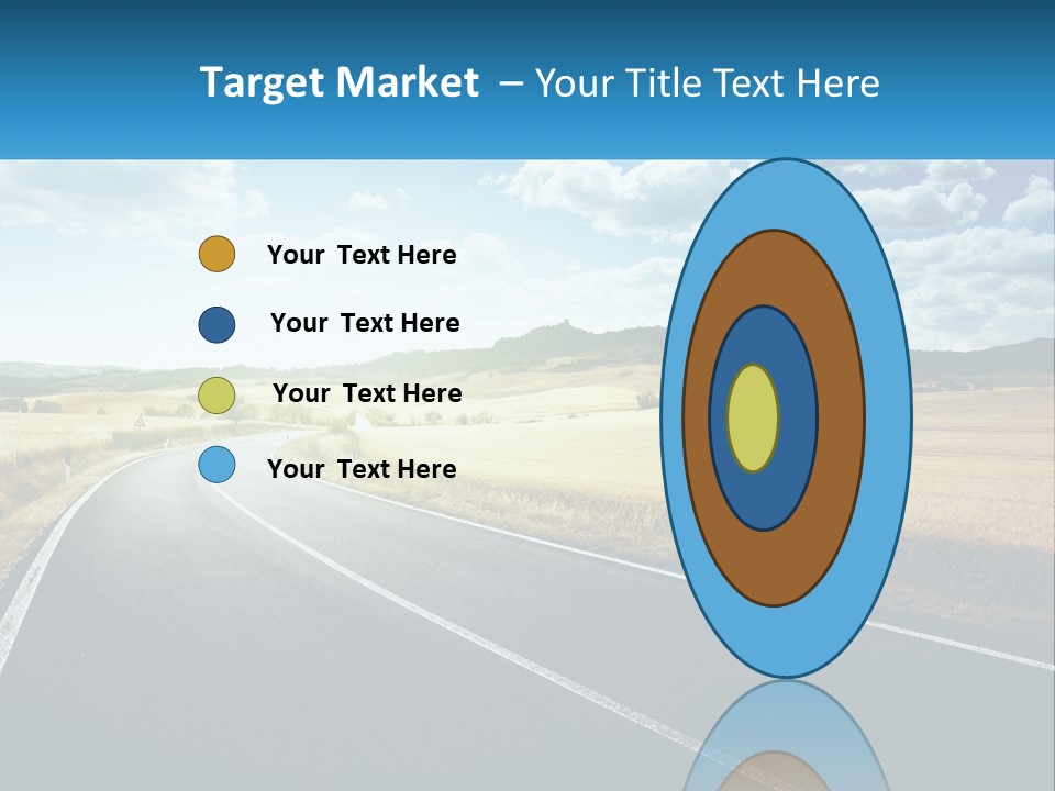 A Long Road In The Middle Of The Field PowerPoint Template