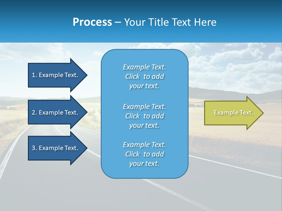 A Long Road In The Middle Of The Field PowerPoint Template