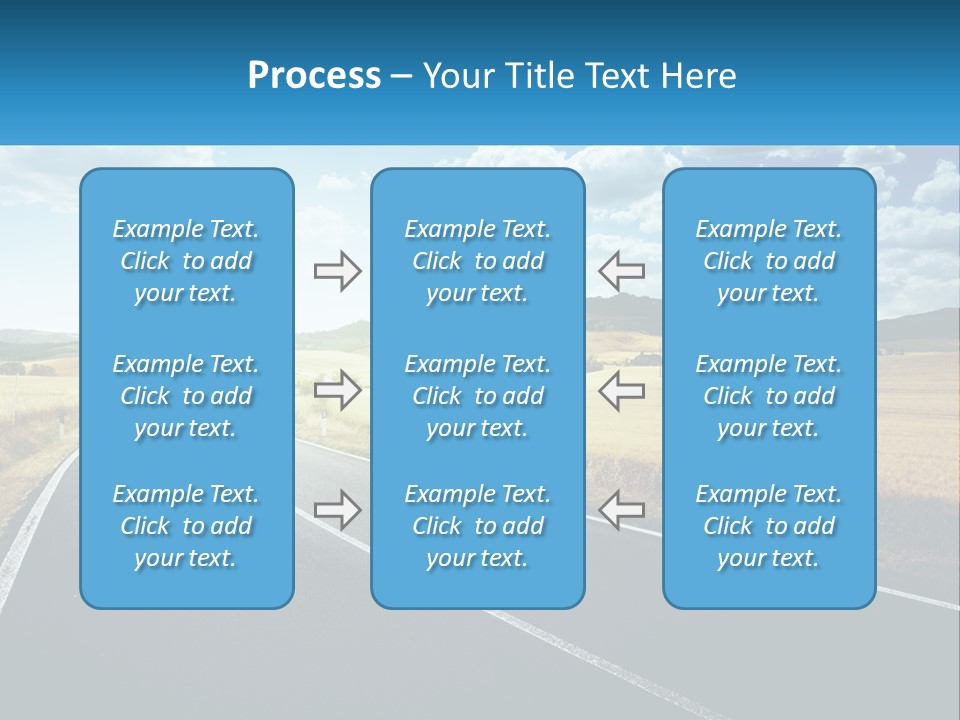 A Long Road In The Middle Of The Field PowerPoint Template