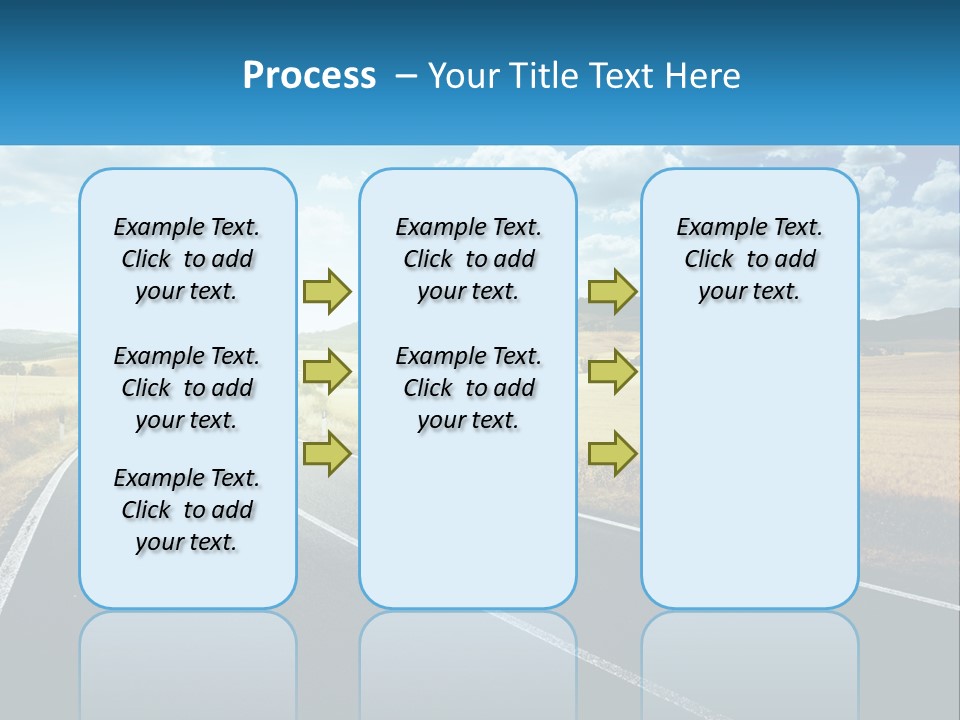 A Long Road In The Middle Of The Field PowerPoint Template