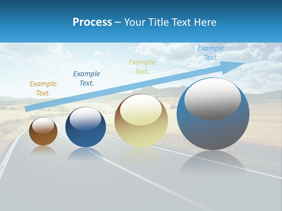 A Long Road In The Middle Of The Field PowerPoint Template