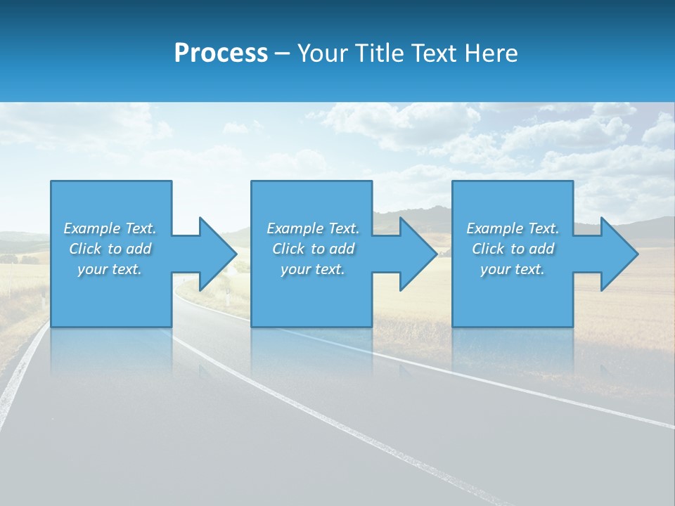 A Long Road In The Middle Of The Field PowerPoint Template