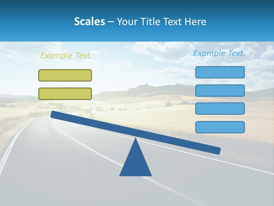 A Long Road In The Middle Of The Field PowerPoint Template