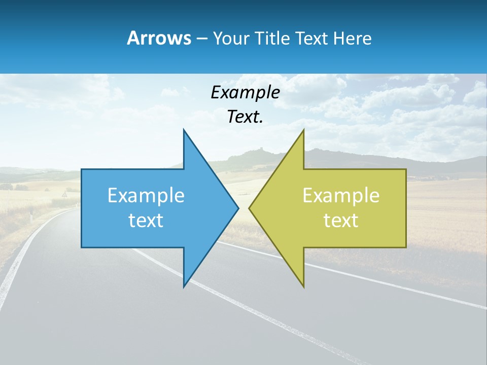 A Long Road In The Middle Of The Field PowerPoint Template