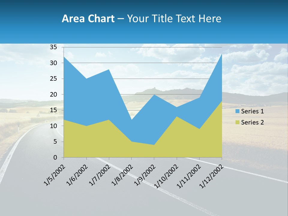 A Long Road In The Middle Of The Field PowerPoint Template