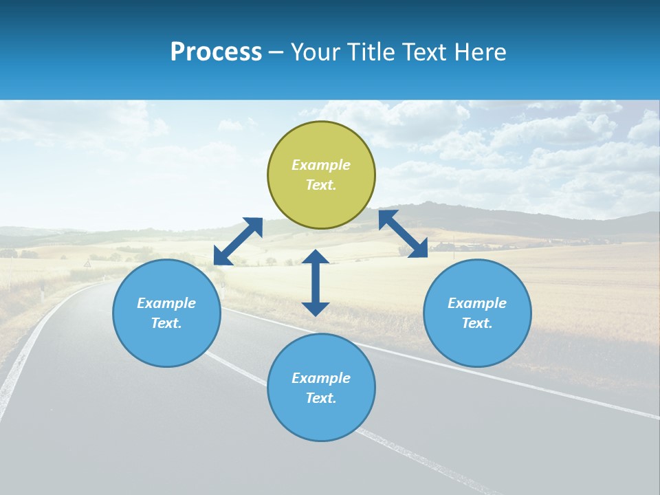 A Long Road In The Middle Of The Field PowerPoint Template