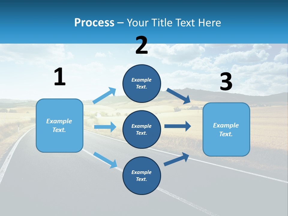 A Long Road In The Middle Of The Field PowerPoint Template