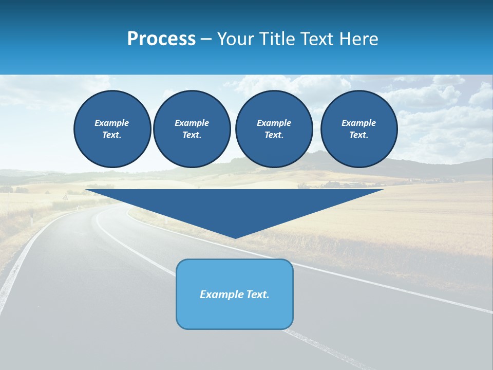 A Long Road In The Middle Of The Field PowerPoint Template