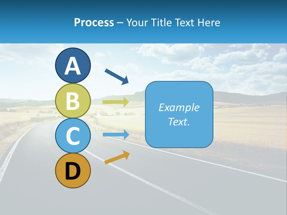 A Long Road In The Middle Of The Field PowerPoint Template