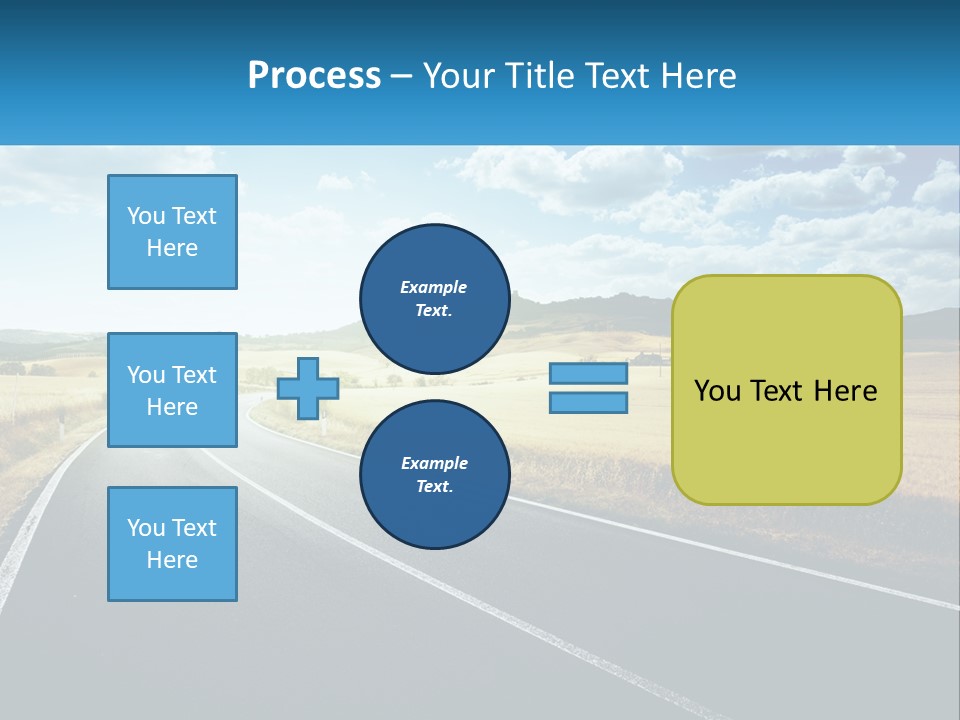 A Long Road In The Middle Of The Field PowerPoint Template