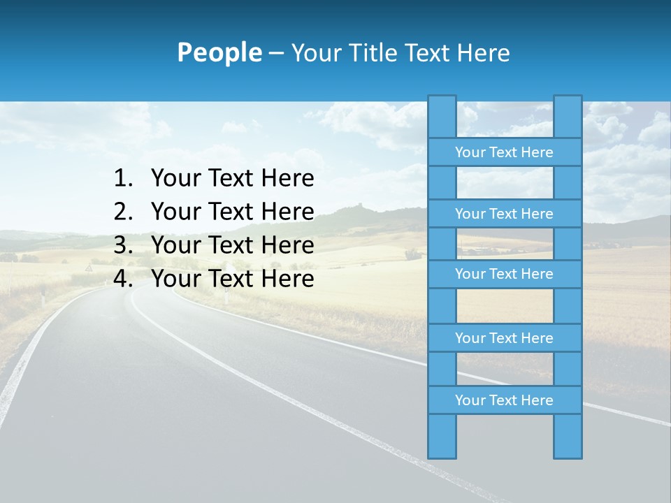 A Long Road In The Middle Of The Field PowerPoint Template