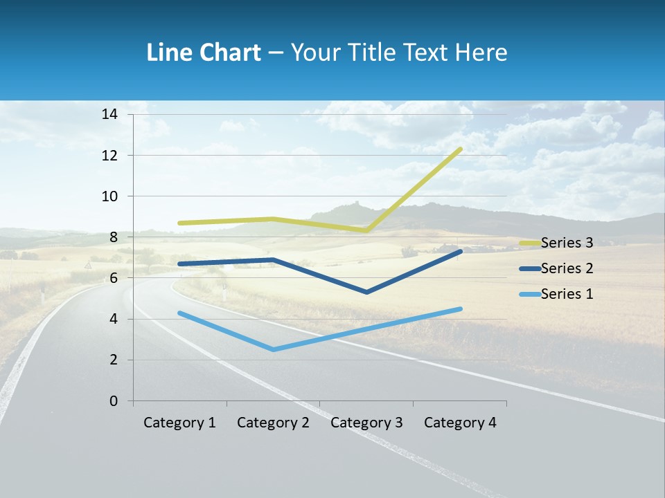 A Long Road In The Middle Of The Field PowerPoint Template
