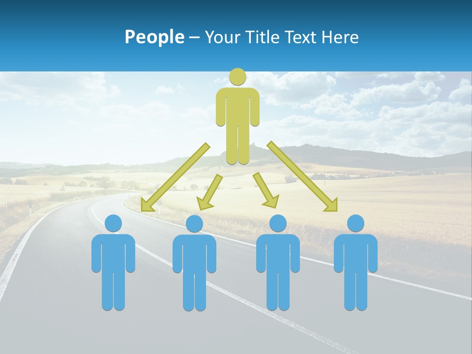 A Long Road In The Middle Of The Field PowerPoint Template