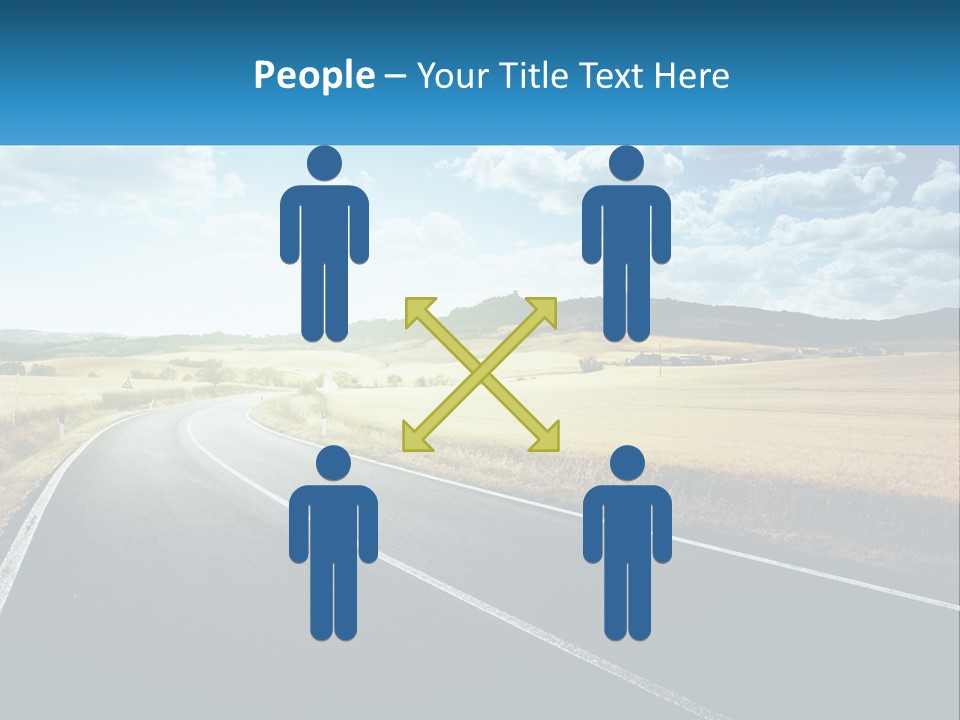 A Long Road In The Middle Of The Field PowerPoint Template