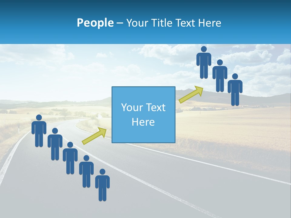 A Long Road In The Middle Of The Field PowerPoint Template