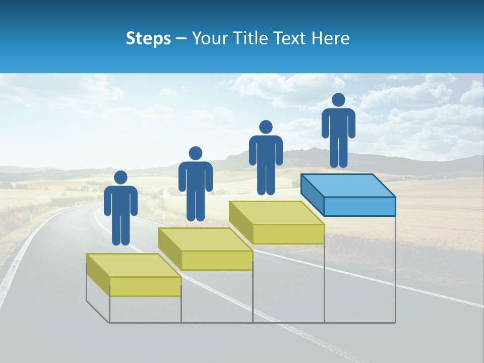 A Long Road In The Middle Of The Field PowerPoint Template