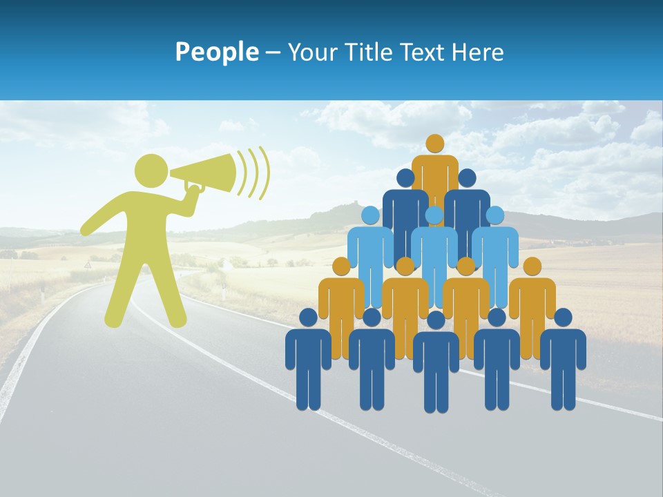 A Long Road In The Middle Of The Field PowerPoint Template