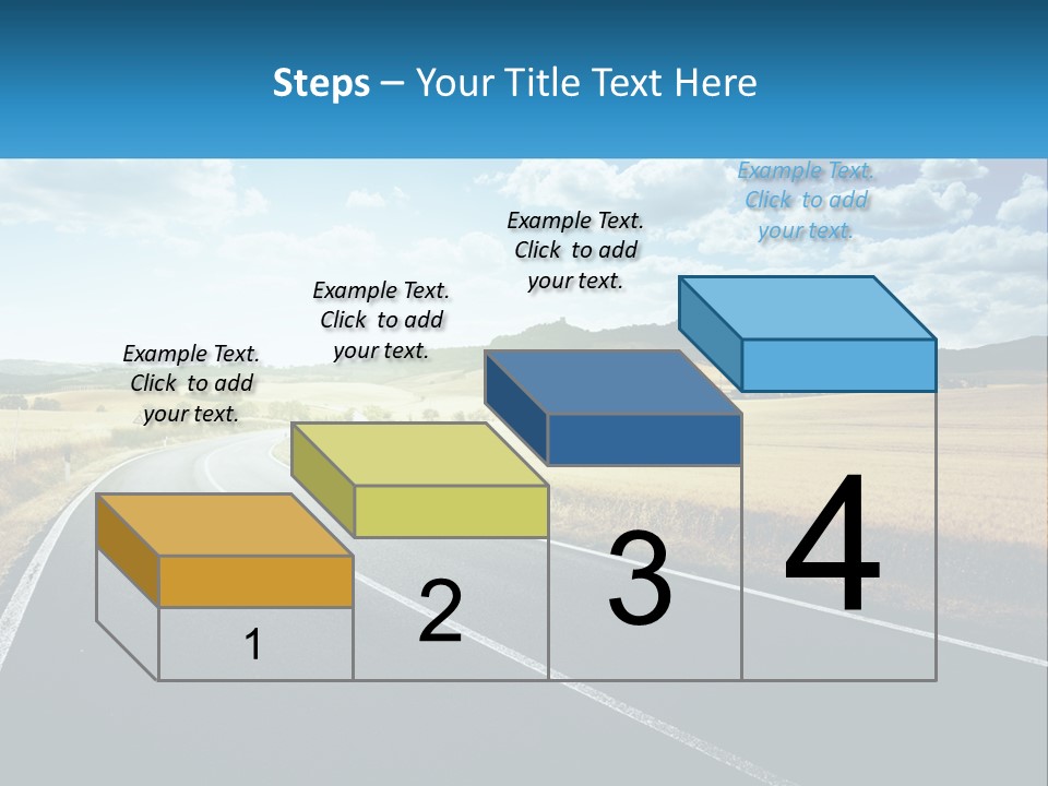 A Long Road In The Middle Of The Field PowerPoint Template