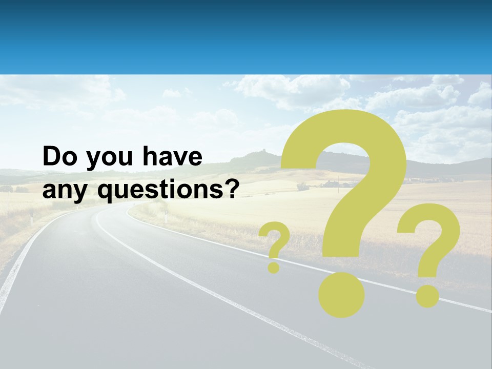 A Long Road In The Middle Of The Field PowerPoint Template