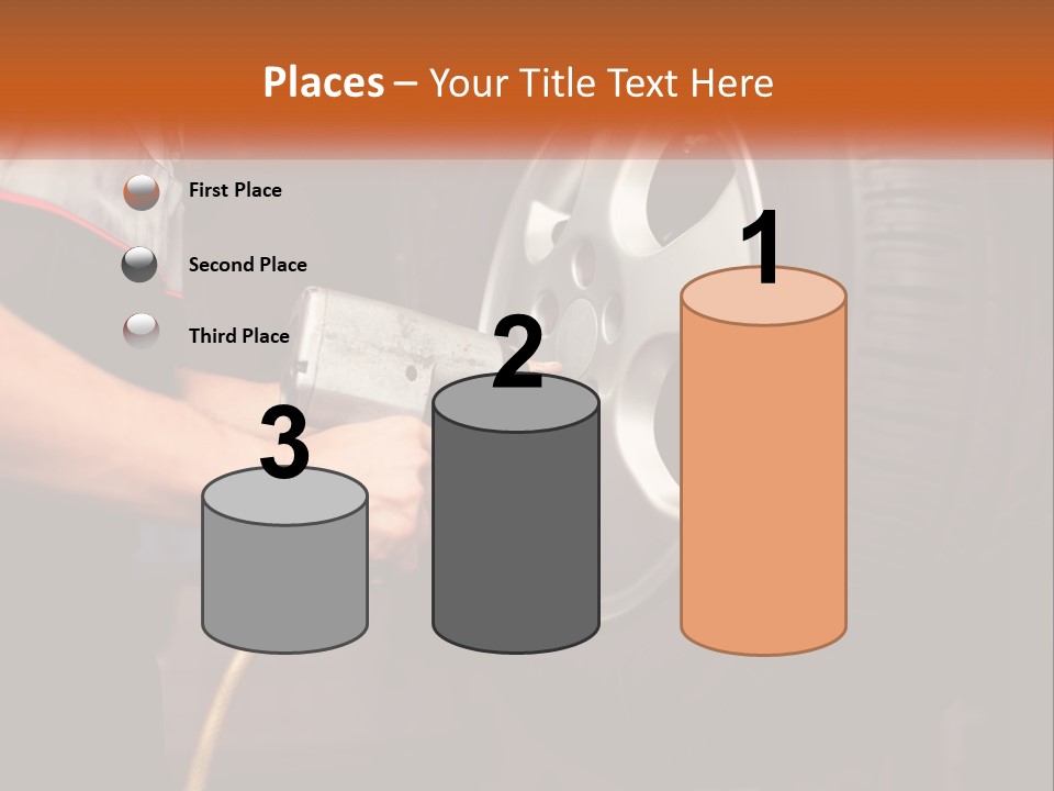 Dismantle The Wheel From The Car PowerPoint Template
