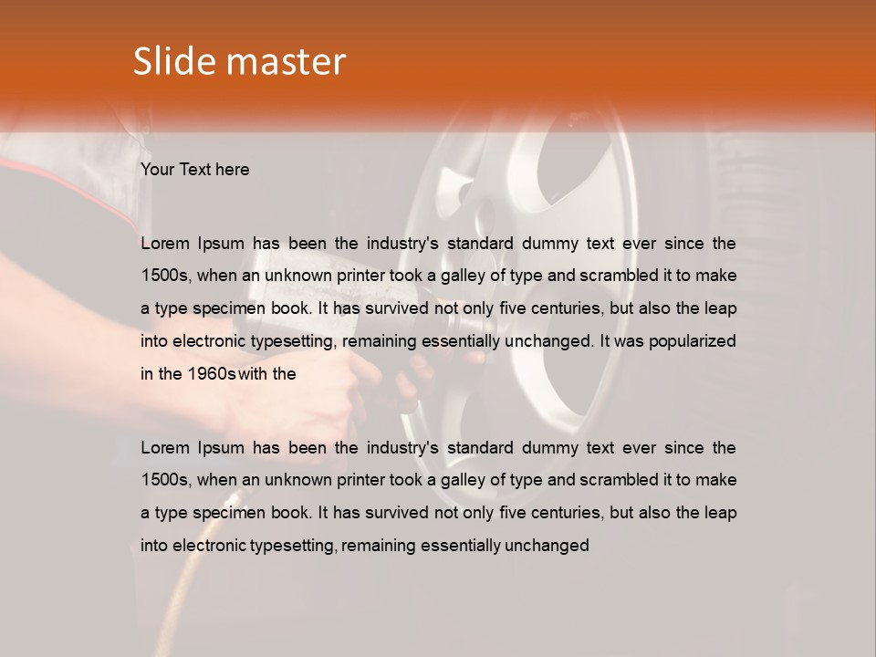 Dismantle The Wheel From The Car PowerPoint Template