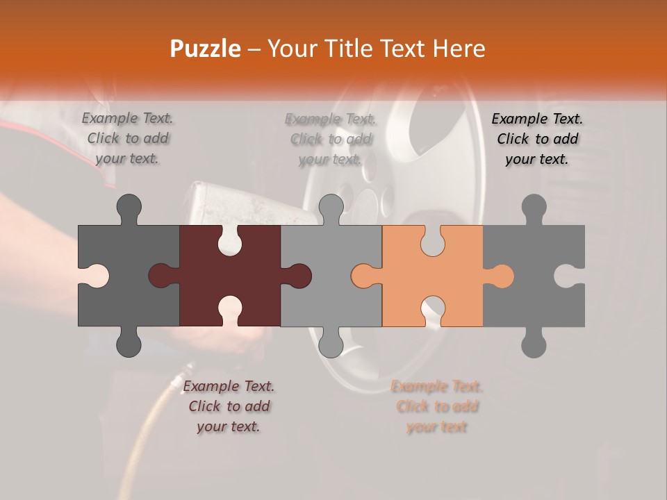 Dismantle The Wheel From The Car PowerPoint Template