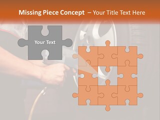 Dismantle The Wheel From The Car PowerPoint Template