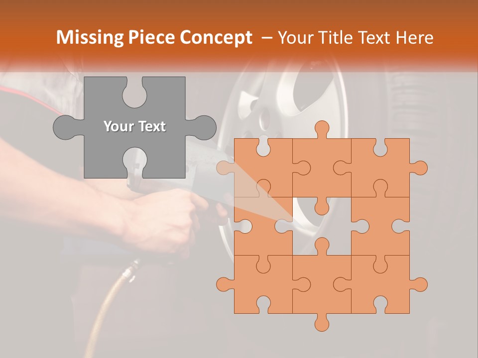 Dismantle The Wheel From The Car PowerPoint Template